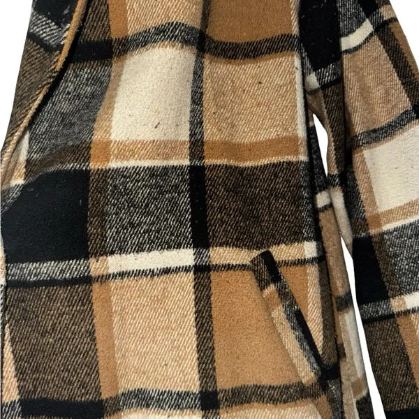 SHEIN Brown and Black Plaid Coat - Image 3