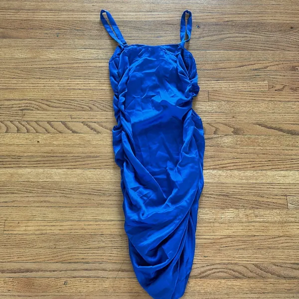 Lioness blue ruched side dress - Image 3