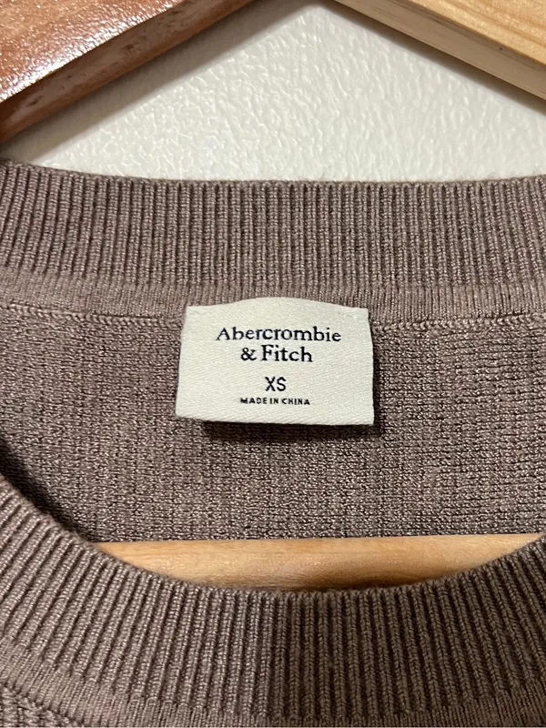 Abercrombie & Fitch Ribbed Sweater Tank Top Size XS Knit Brown Taupe Fall winter - Image 3
