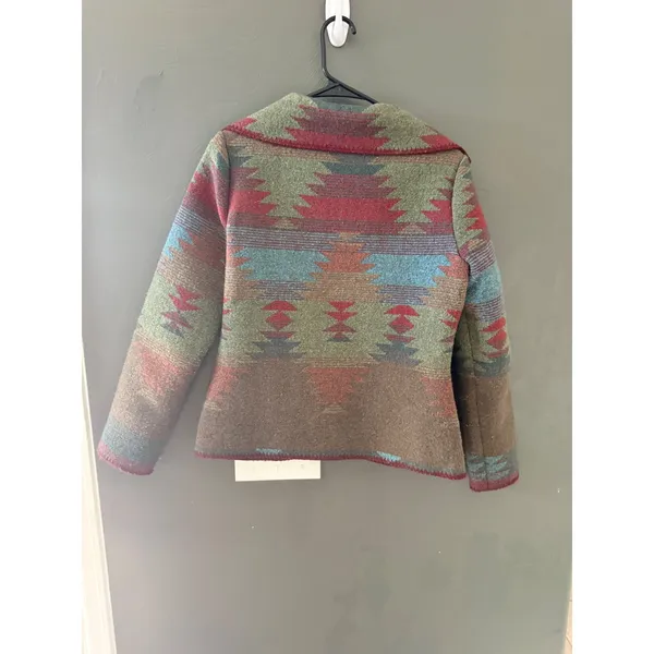 Territory Ahead Womens Small Southwestern Wool‎ Blend Jacket Aztec Pattern Vtg - Image 4
