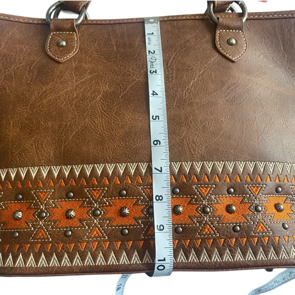 Tribal‎ Ethnic Western Style Shoulder Bag, Cognac Color, Simple & Beautiful - Image 4
