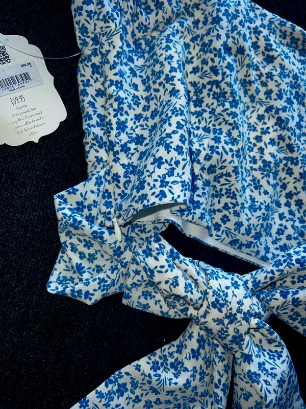 Altar'd State Blue Wrap Floral Top - Image 3