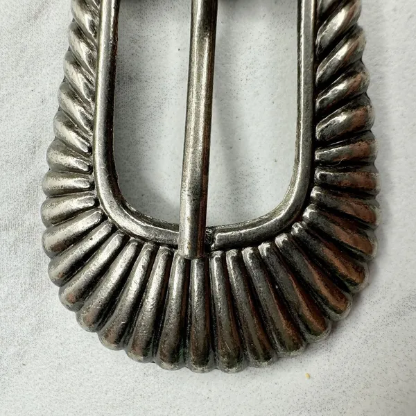 Western Style Silver Tone Belt Buckle Keeper Tip Set ✨ - Image 2