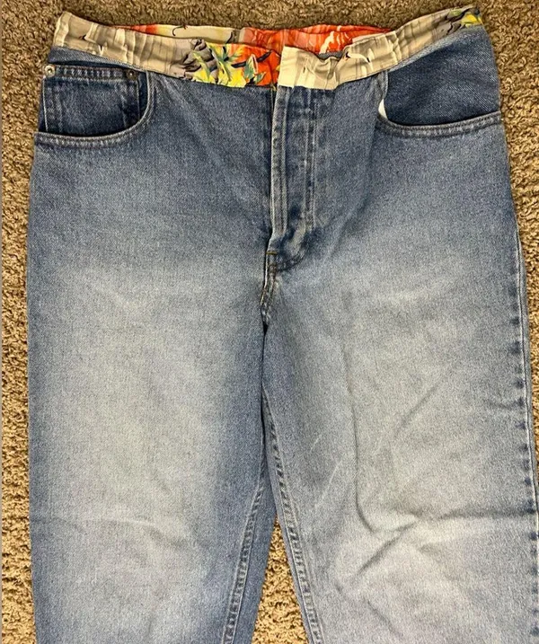 Agolde Rio Palm Tree Print Cuff Jeans Size 29 Y2K - Image 6