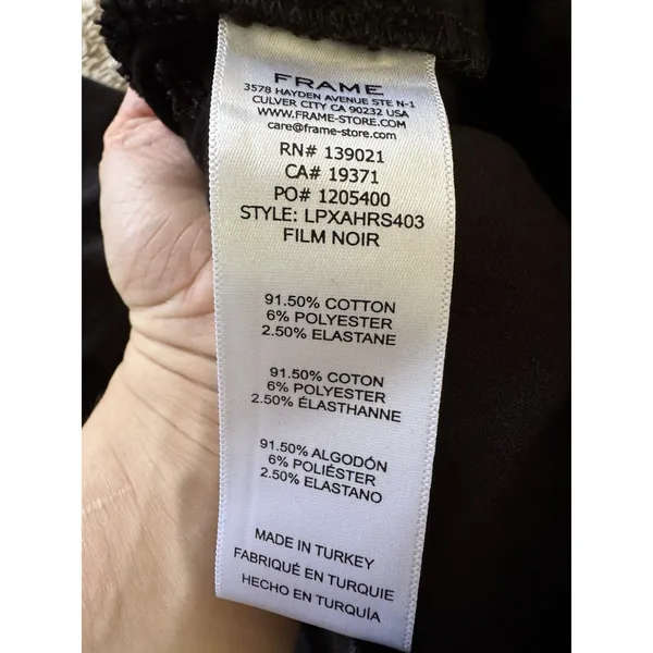 FRAME Le Pixie Ali Cigarette Stirrup Black Skinny Stretch High Rise Jeans Sz 26 - Image 9