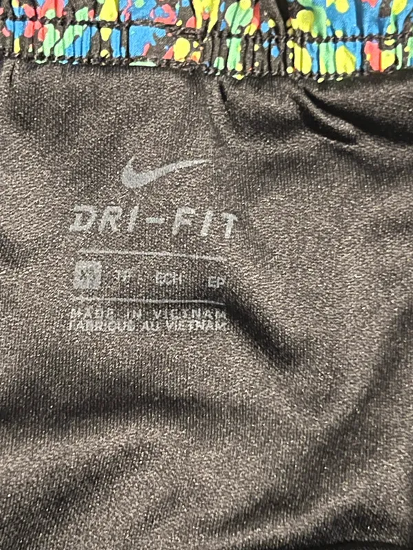 Womens XS Nike Dri Fit athletic casual shorts w/liner 3"-black/neon speckled - Image 7