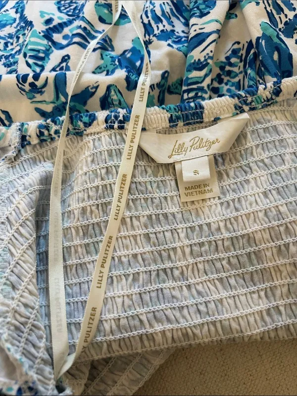 Lilly Pulitzer Jilly Smocked Dress Resort White Shell Collector, SMALL, NWOT - Image 8