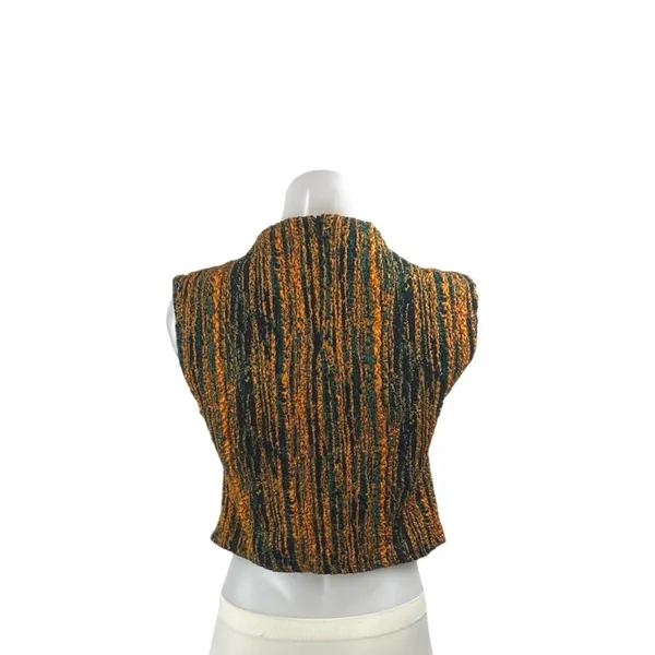 Zara Women's Multicolor Textured Mock Neck Sleeveless Crop Tank Sweater Top Sz M - Image 3