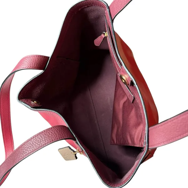 Coach C4063 Leather Horse‎ Carriage Tote Bag Burgundy/Maroon Charm - Image 3