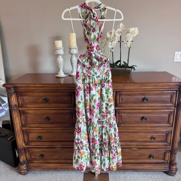 MISA Los Angeles Karolina Flora Exotica Halter Midi Dress NWT Small - Image 9