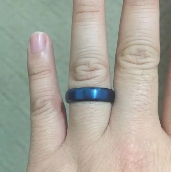 6mm Blue Stainless Steel Ring - Image 3