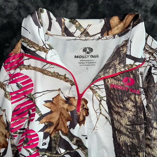 Mossy Oak Women's Winter Breakup Quarter Zip Jacket Size Large - Image 4