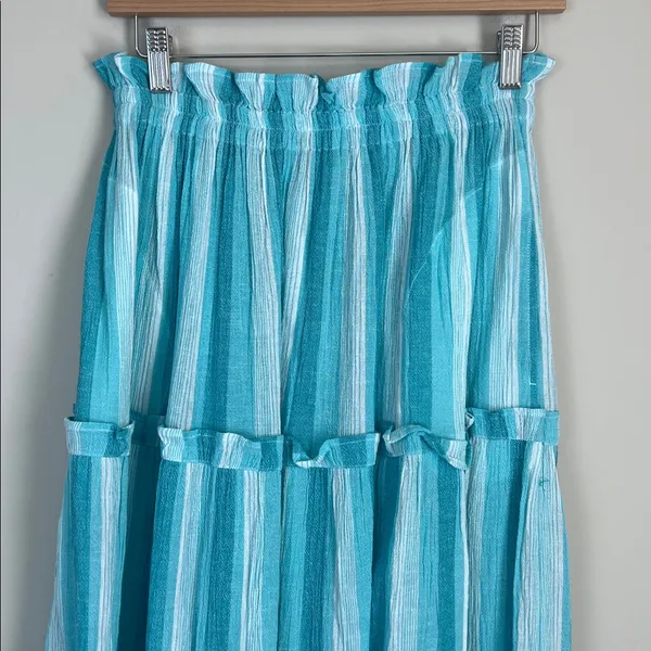 Tuckernuck Prado Maxi Skirt with‎ Pockets XS Blue White - Image 3