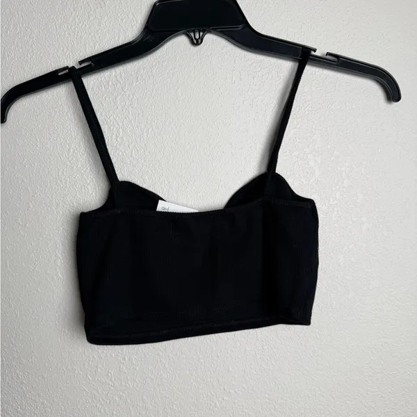 Zara Women‎ Size Small Black Basic Sleeveless crop top tank New - Image 5