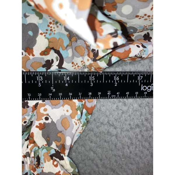 Entro Peplum Blouse Small Retro Floral Ruffle Puff Sleeve‎ Cottagecore Boho Festive - Image 4