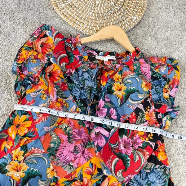 Chelsea & Theodore Women’s Floral Multicolor Spring Top Blouse Size L - Image 9