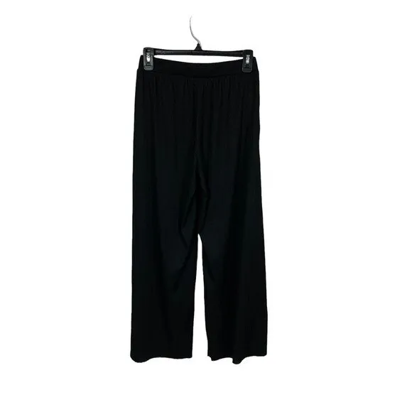 Gina Tricot Pants Small Black Wide Leg Minimalist Workwear Chic Lounge - Image 4