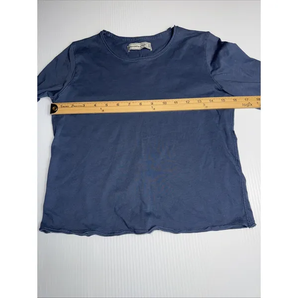Abercrombie Women's Bell Ruffle Sleeve‎ Crop Top Blue Size XS - Image 3