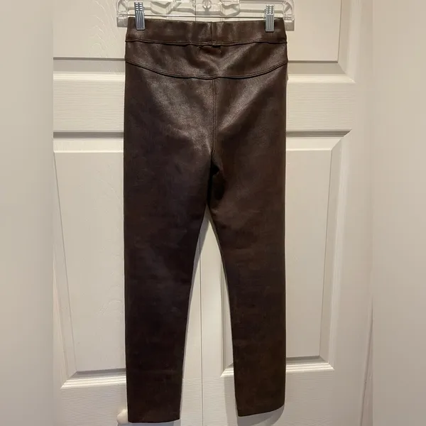 NEW! Max Studio Brown Faux Leather Skinny‎ Pants - Image 6