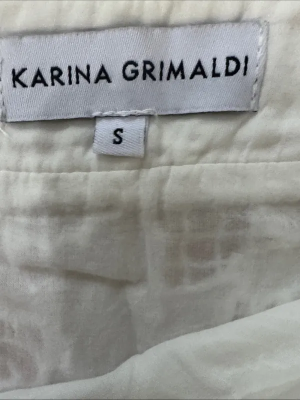 KARINA GRIMALDI 100% Cotton White Lace Tiered Eyelet Maxi Skirt Size Small - Image 9