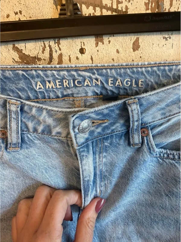 American Eagle Low-Rise Maxi Dreamy Drape denim skirt size 000 front split - Image 4