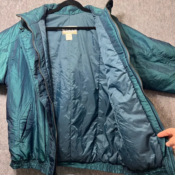 Vintage IZZI Outerwear Puffer Coat Insulated‎ Winter Jacket Teal M 80s 90s - Image 7