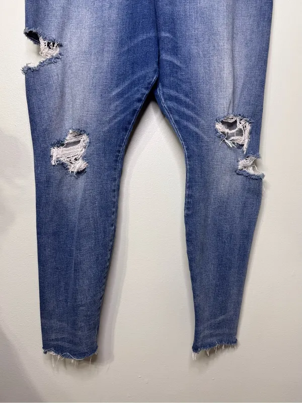 American Eagle Curvy Super Hi Rise Jeggings Skinny Jeans Ripped Frayed Size 18 - Image 5