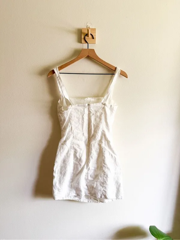 Reformation Kerrigan 100% Linen Mini Dress Size 4 - Image 4