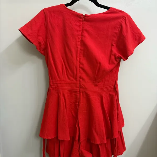 Altar’d state red tie in back romper size S - Image 2