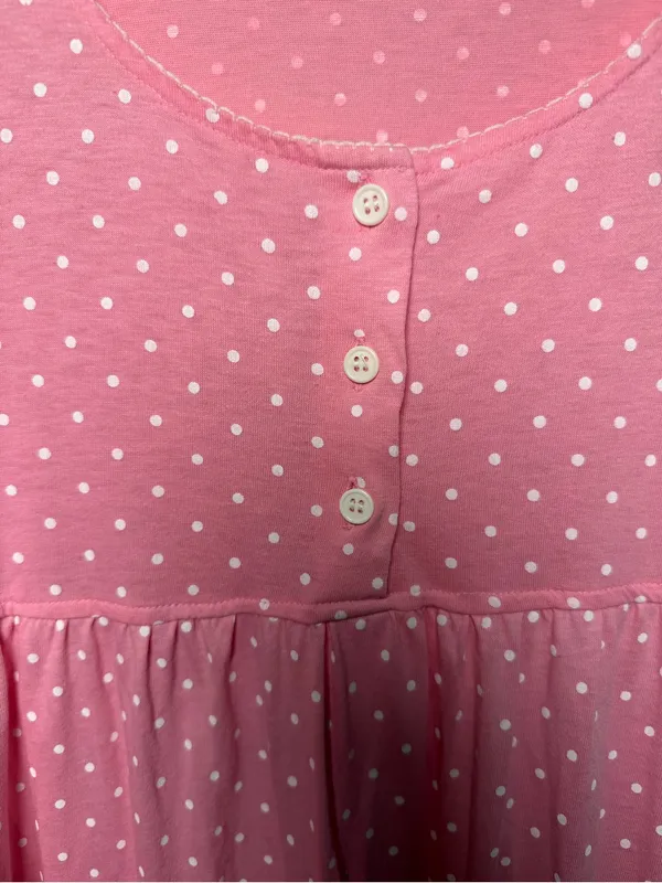 Vintage Honors Pink Polka Dot Nightgown Medium Sleepwear - Image 5