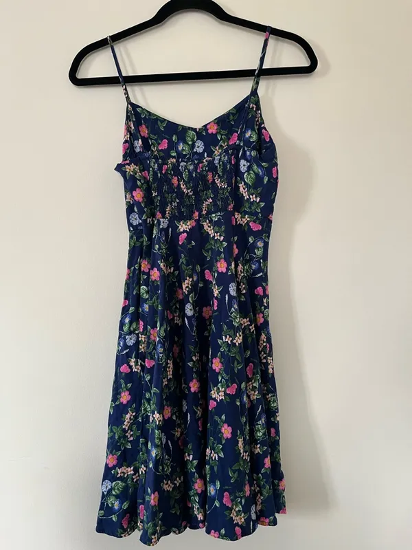 Old Navy Floral Mini Sundress Cottagecore Small Blue Pink Feminine Summer Casual - Image 4