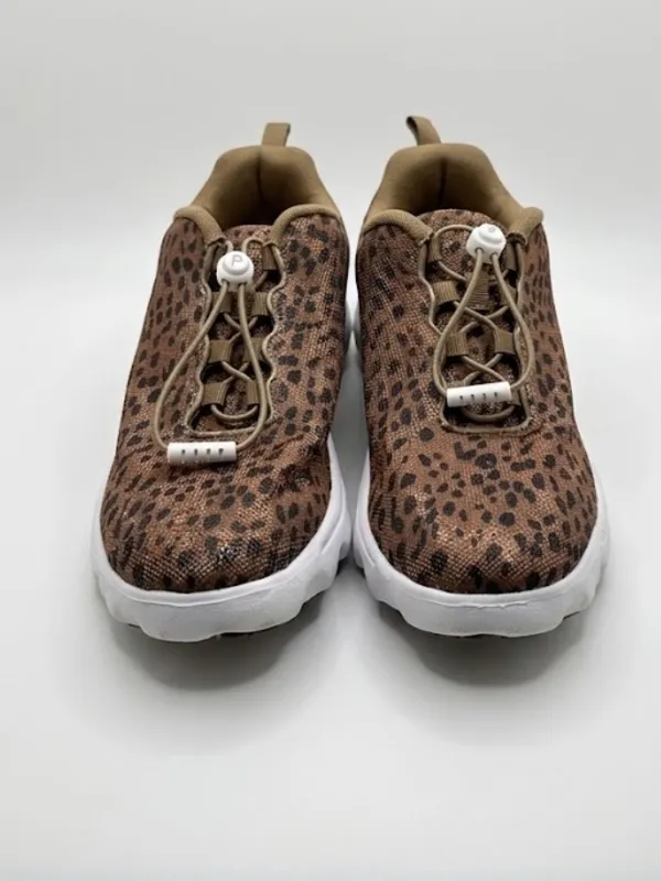 Propet Leopard Print Slip-On Athletic Shoes in Brown/Tan - Image 2