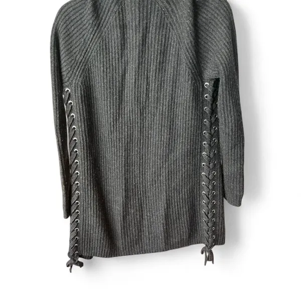Autumn Cashmere‎ Grey Lace up Tie Cardigan size Small - Image 3