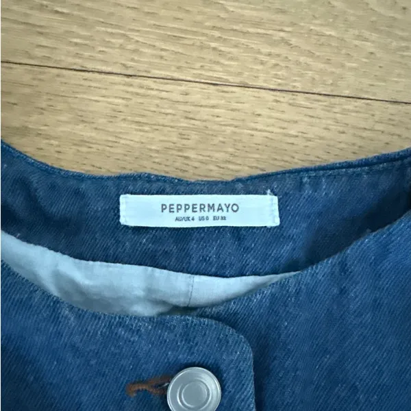 Peppermayo Vest Born for Bordeaux & Mini Skirt Ashlyn Set Denim Size US0 Blue - Image 2