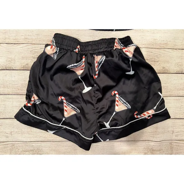 Christmas Martini Cocktail Pajamas With Candy Cane Size Large - 2 Piece - Image 5