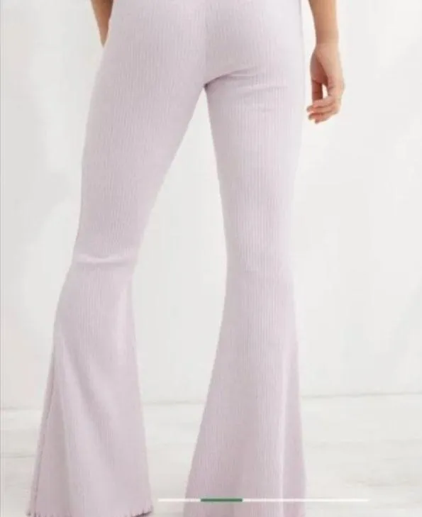 Aerie NWT Hi Rise Ribbed Super Flare Pant Lilac Large - Image 2