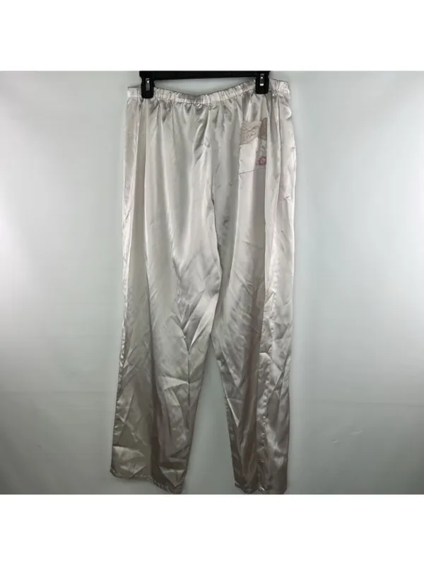 Victorias Secret PINK Size Large L Pajama Pants Satin Blush Pink PJs Drawstring - Image 5
