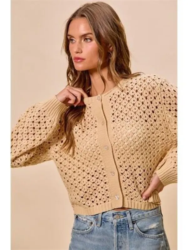 SO‎ ME Open Knitted Button Down Cardigan Sweater Top - Image 6