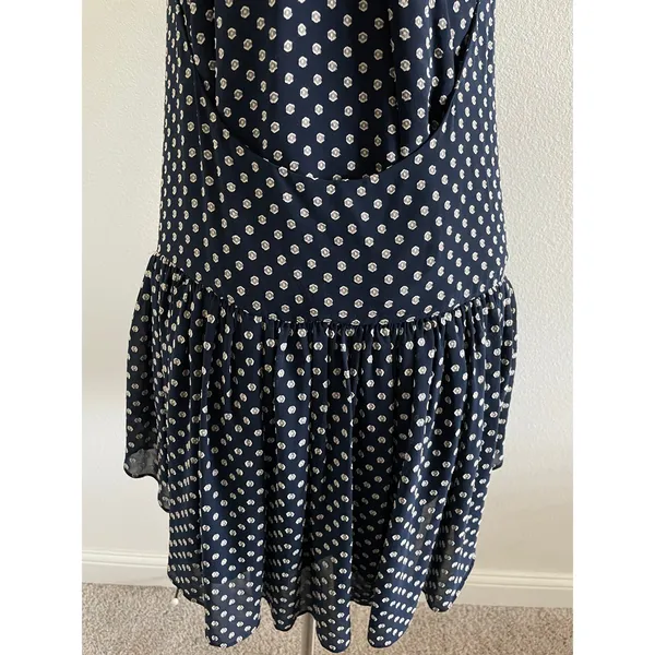 Prose & Poetry Navy Polka Dot Halter Dress Open Back Ruffle XS - Image 7