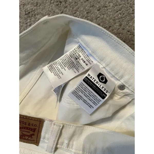 Levis Womens Size 30 White/cream High Waisted‎ Wide Leg Crop Utility Cargo Jeans - Image 6