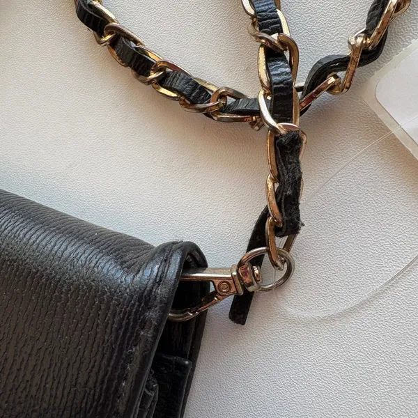 Bebe Fabiola Black Saffiano‎ Crossbody Chain Shoulder Bag - Image 4