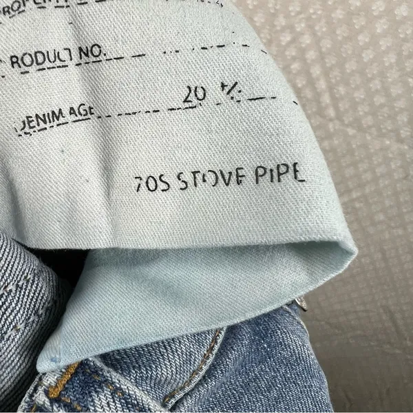 Re/Done Light Wash High Rise 70s‎ Stove Pipe Jeans - Image 8
