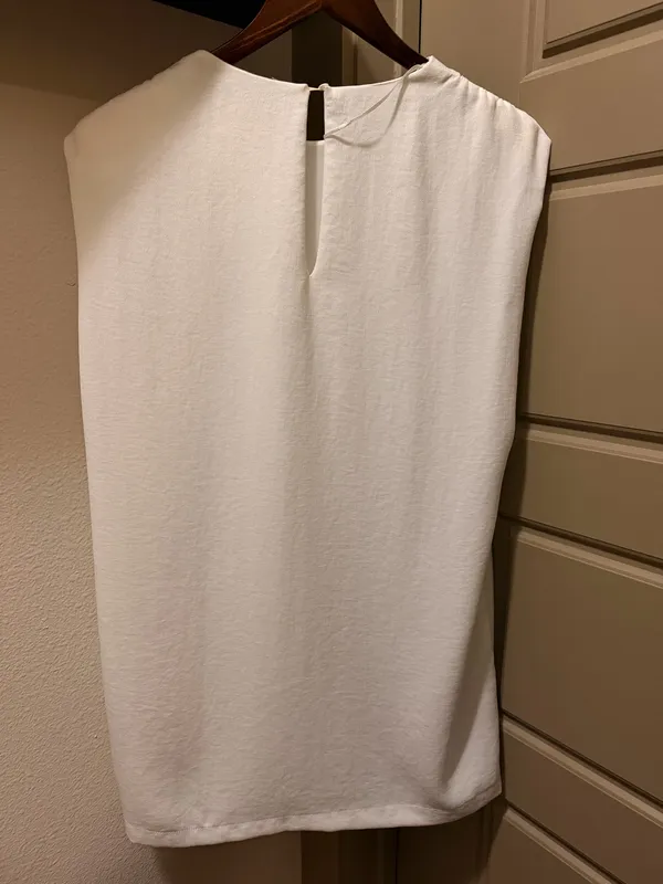 Zara White Padded Shoulder Shift Dress - Image 3