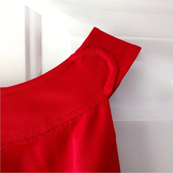 London Times Red Knee Length Sheath Dress Sz 14 Work Party coquette Grannycore - Image 4