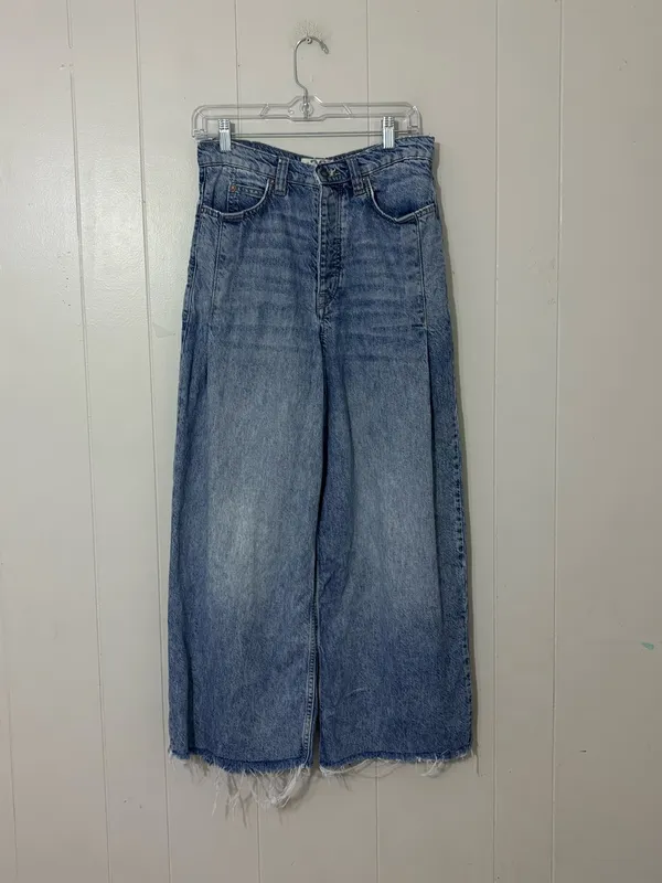 We The Free Old West Slouchy Jeans High Rise Wide Leg Blue Size 28 - Image 2