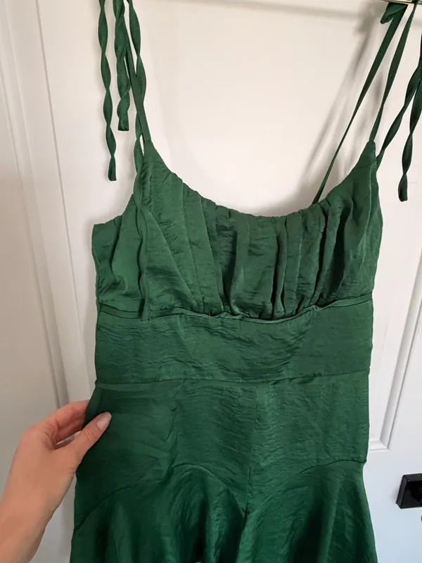 Princess Polly Bowers Emerald Green Satin Romper Playsuit - Image 8