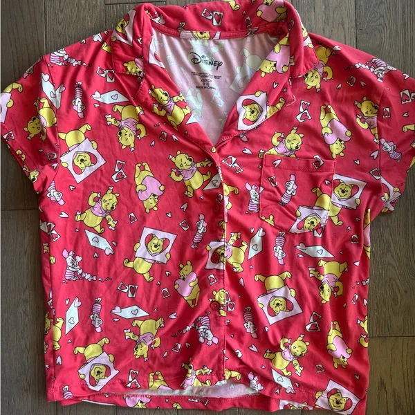 Disney Red Ladies Winnie the Pooh Print Pajamas Set XS - FITS LIKE A SMALL - Image 7