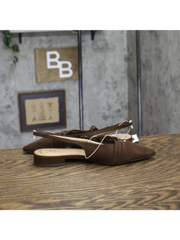 NWT A New Day Twiggy Multi Buckle Mini Heel Flats 94303755 Brown 6M - Image 7