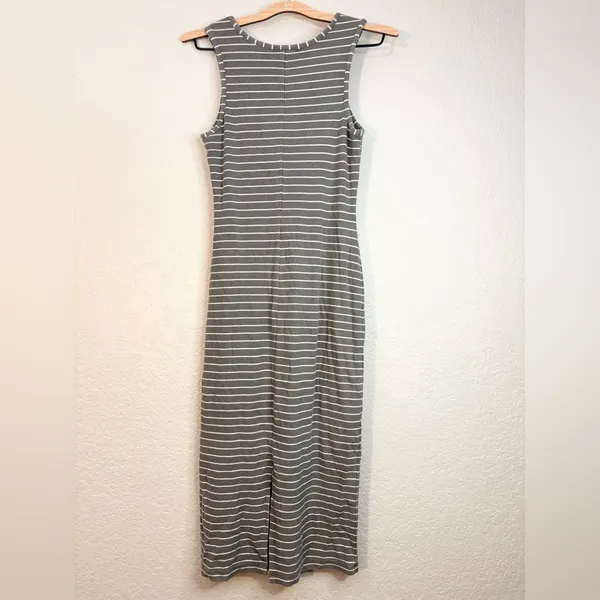 Marine Layer Lexi Rib Daytime Midi Dress Olive Stripe Size S - Image 7