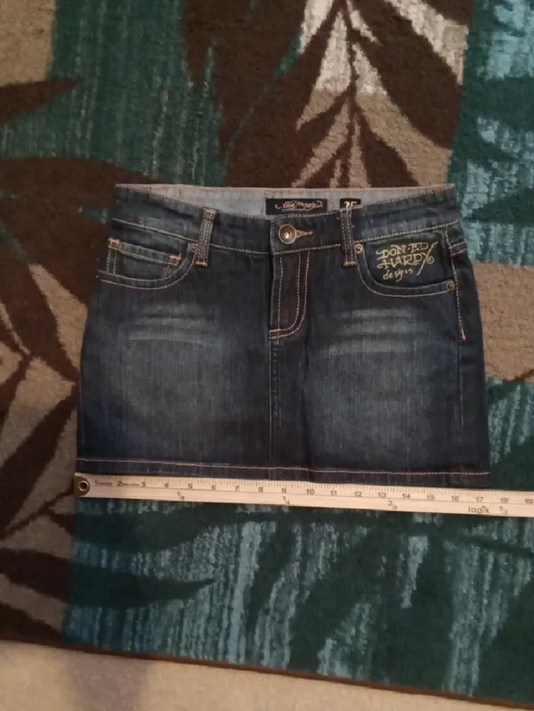 Ed Hardy By Christian Audigier Denium Mini Mcbling Y2k Inspired Festival Size 25 - Image 11